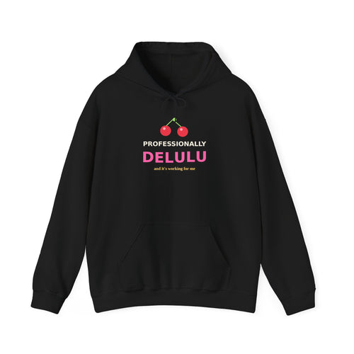 Professionally Delulu — Funny Cherry Y2K Hoodie