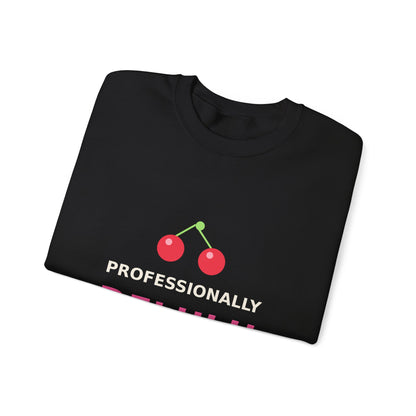 Professionally Delulu — Funny Cherry Y2K Sweatshirt