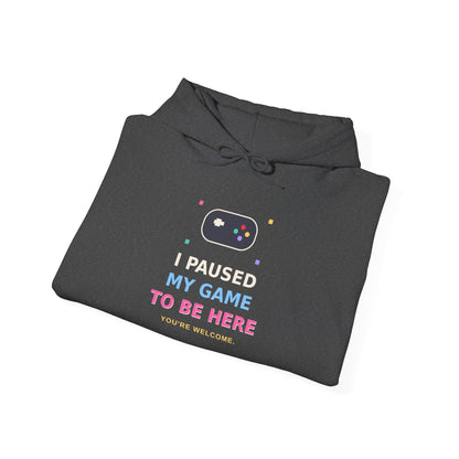 I Paused My Game To Be Here — Funny Gamer Hoodie