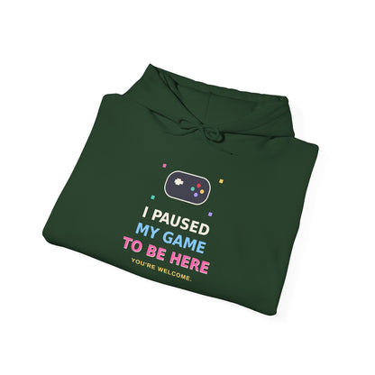 I Paused My Game To Be Here — Funny Gamer Hoodie