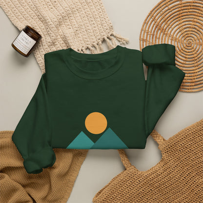 Desert Vibes Only — Minimal Mountain Sun Sweatshirt