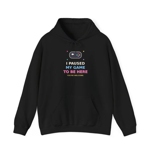 I Paused My Game To Be Here — Funny Gamer Hoodie