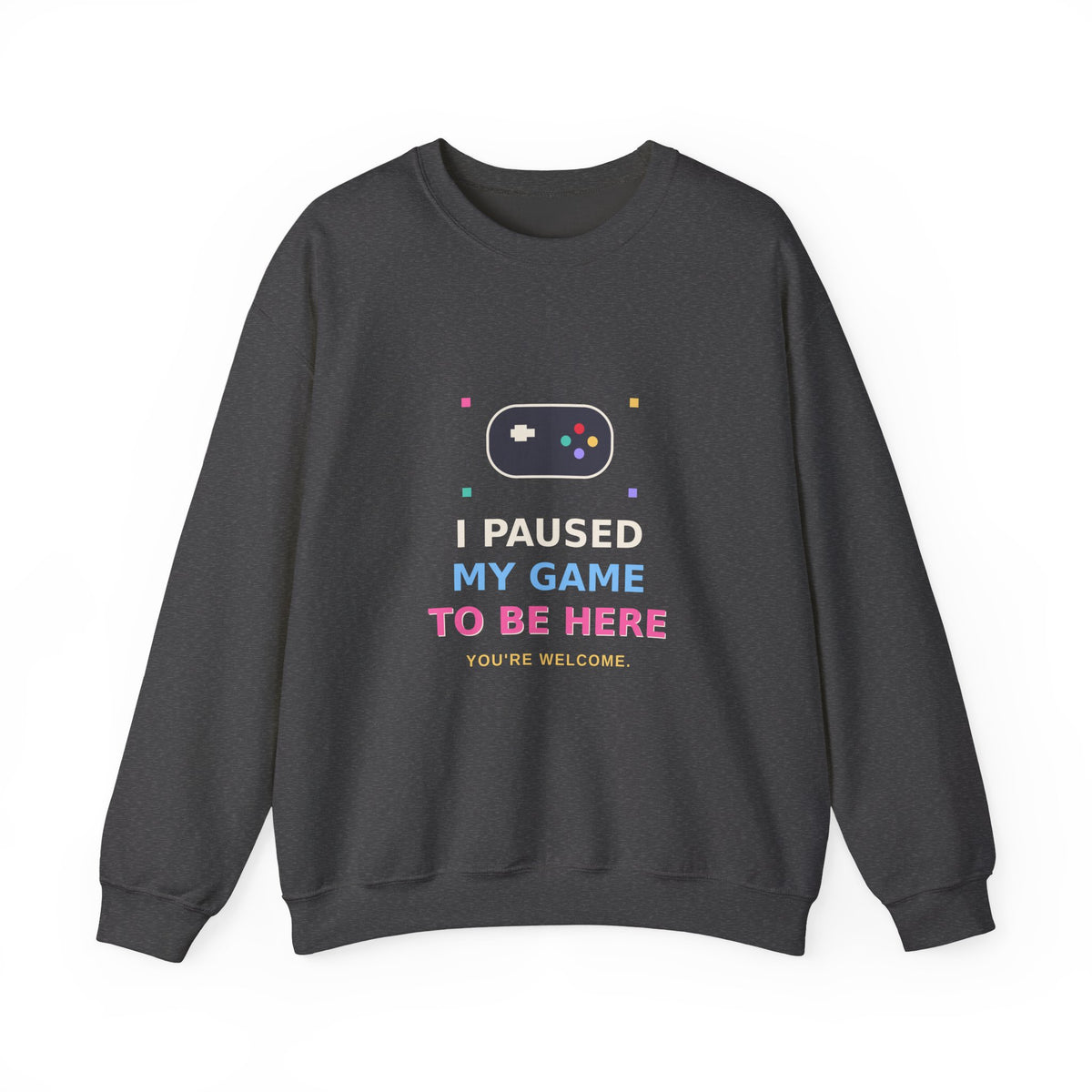 I Paused My Game To Be Here — Funny Gamer Sweatshirt
