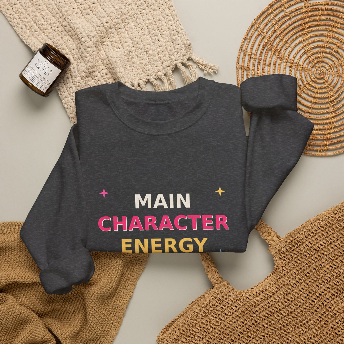 Main Character Energy — Funny Side Quests Sweatshirt