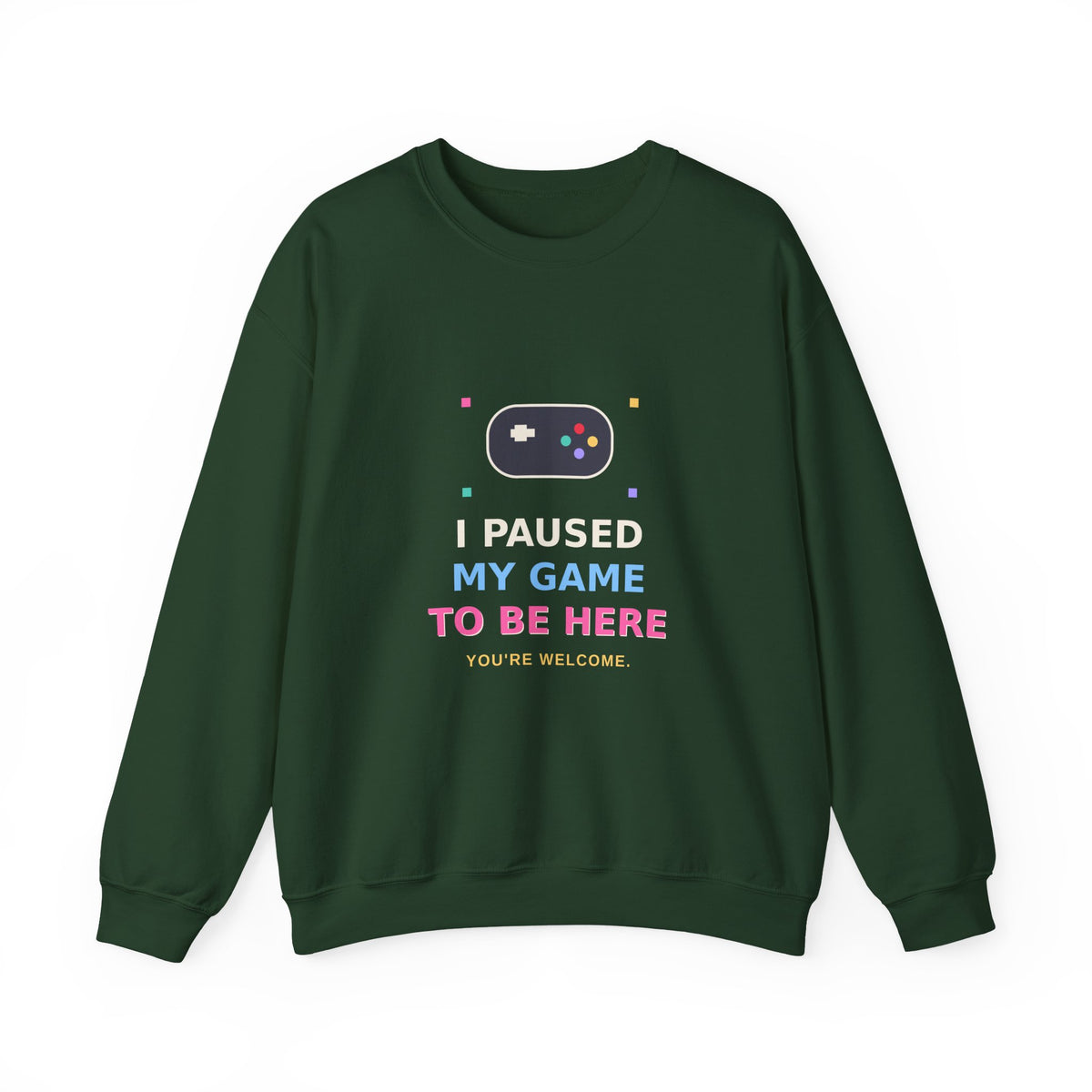 I Paused My Game To Be Here — Funny Gamer Sweatshirt
