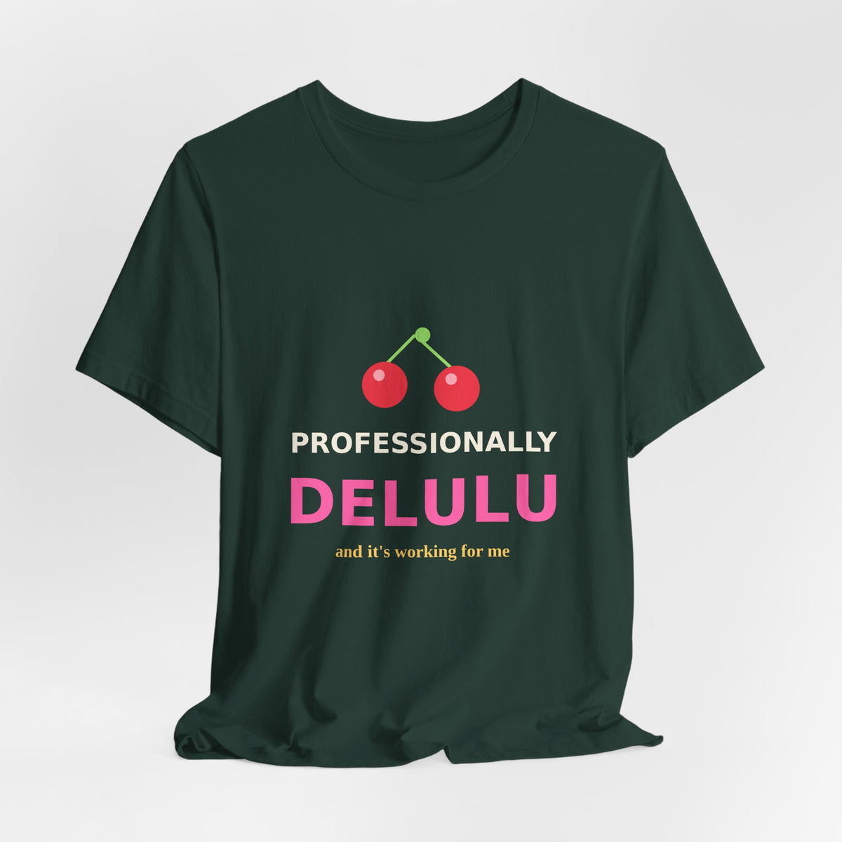 Professionally Delulu — Funny Cherry Y2K Tee