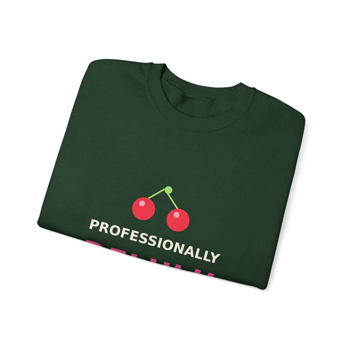 Professionally Delulu — Funny Cherry Y2K Sweatshirt