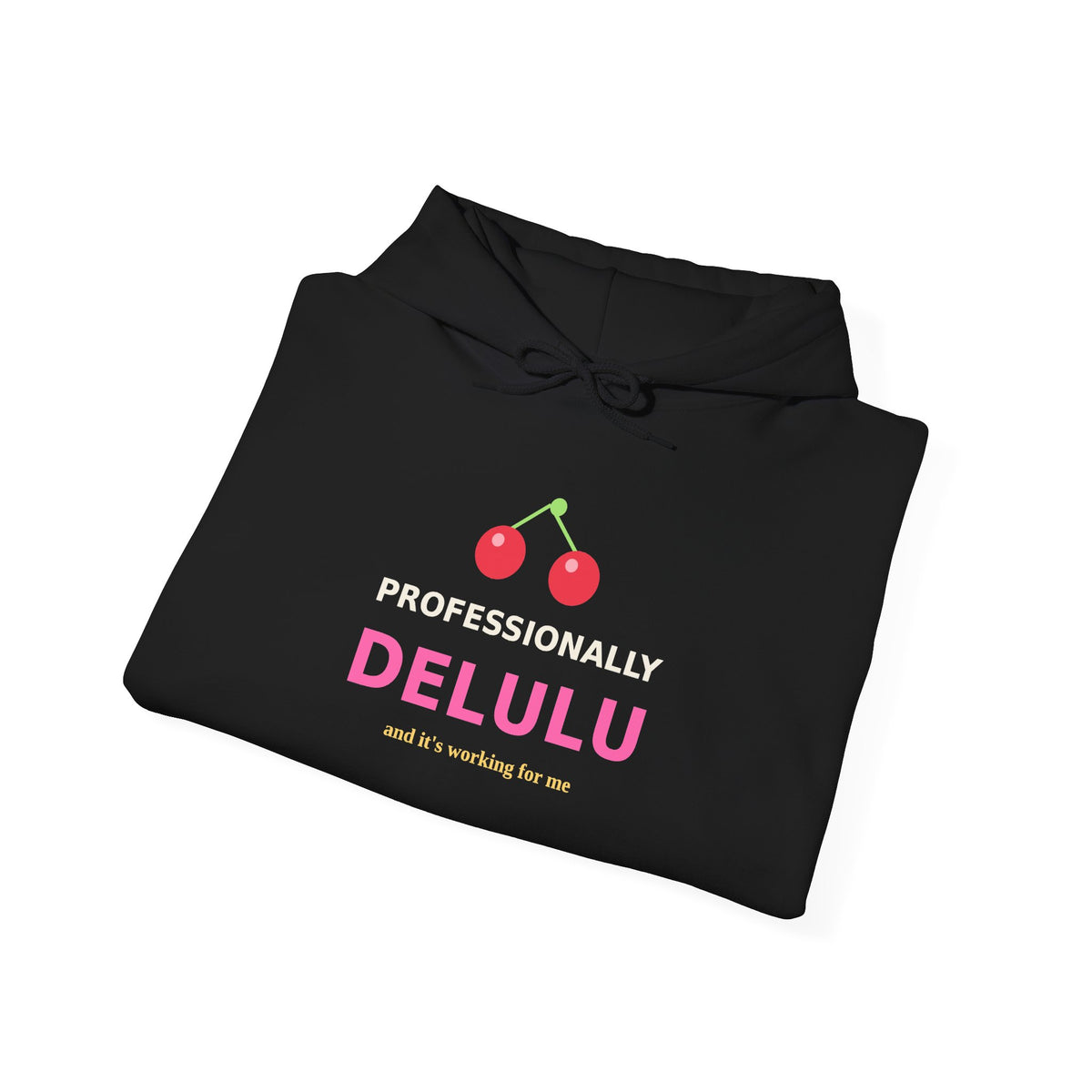 Professionally Delulu — Funny Cherry Y2K Hoodie