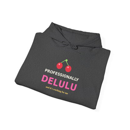 Professionally Delulu — Funny Cherry Y2K Hoodie