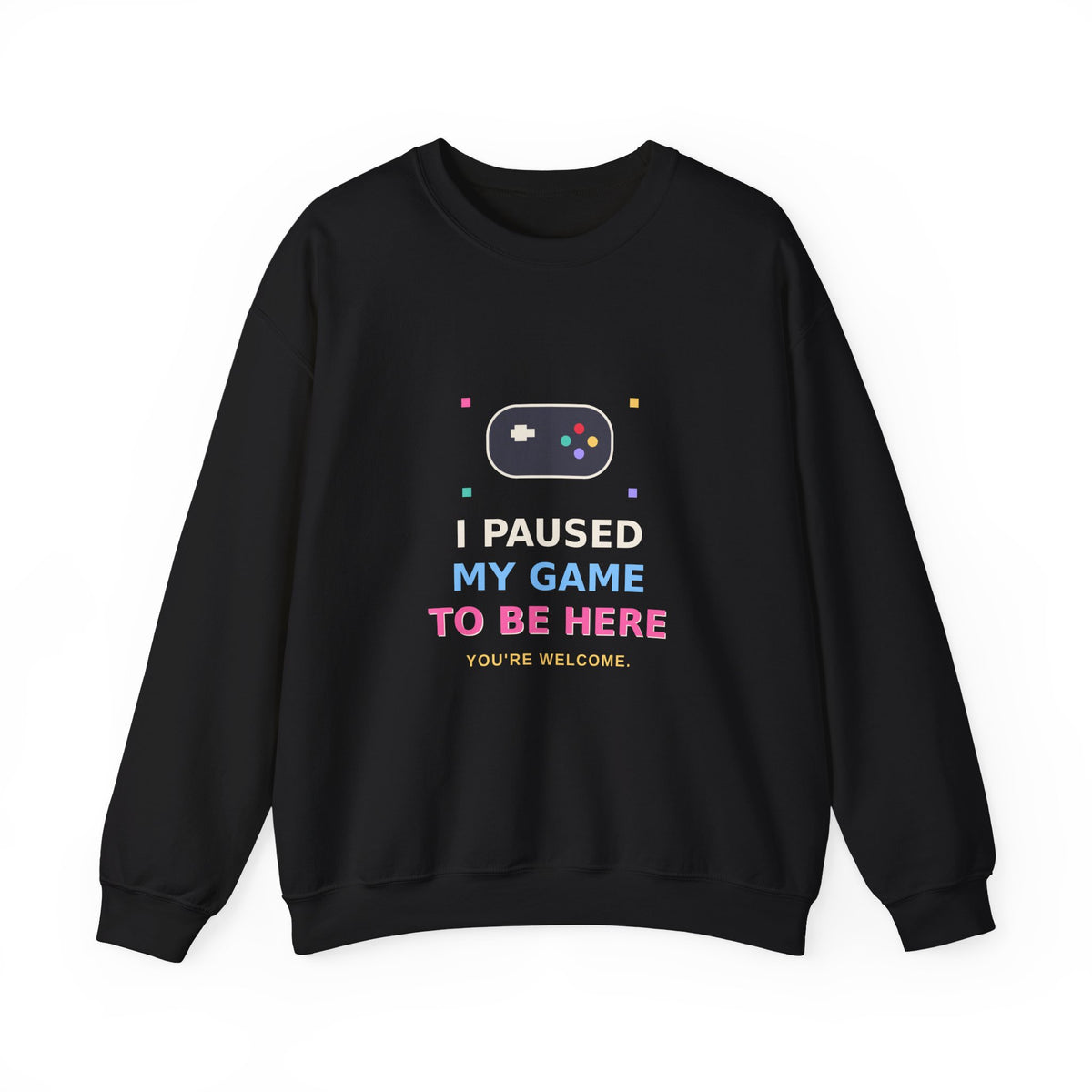 I Paused My Game To Be Here — Funny Gamer Sweatshirt