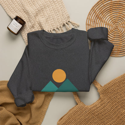 Desert Vibes Only — Minimal Mountain Sun Sweatshirt