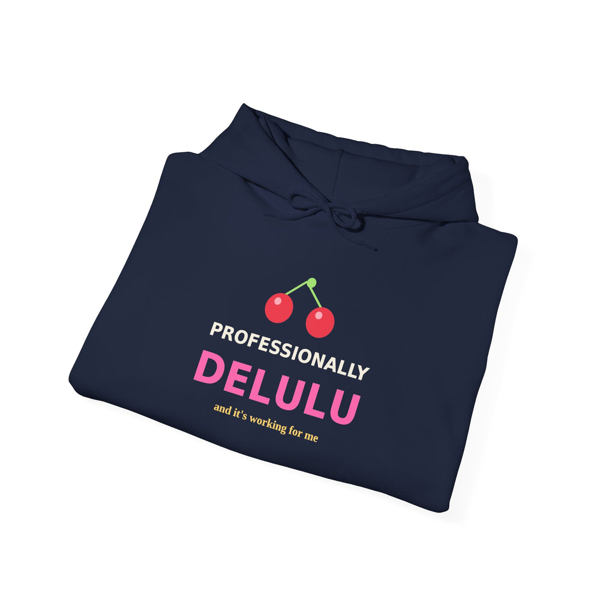Professionally Delulu — Funny Cherry Y2K Hoodie